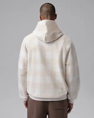 Jordan Brooklyn Men's Brushed Fleece Pullover Hoodie Sail/Fauna Brown [Body: 73% cotton/27% polyester. Hood lining: 73% cotton/27% polyester., Machine wash, XS-3XL]
