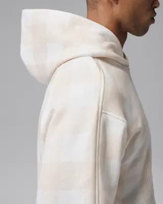 Jordan Brooklyn Men's Brushed Fleece Pullover Hoodie Sail/Fauna Brown [Body: 73% cotton/27% polyester. Hood lining: 73% cotton/27% polyester., Machine wash, XS-3XL]