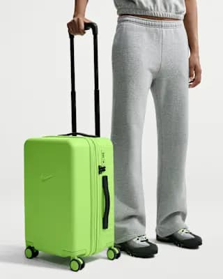 Nike Carry-On Luggage 22" Hardshell (52L) Electric Green/Black/Electric Green [Body: 100% polycarbonate. Lining: 100% polyester., Spot clean, ONE SIZE]