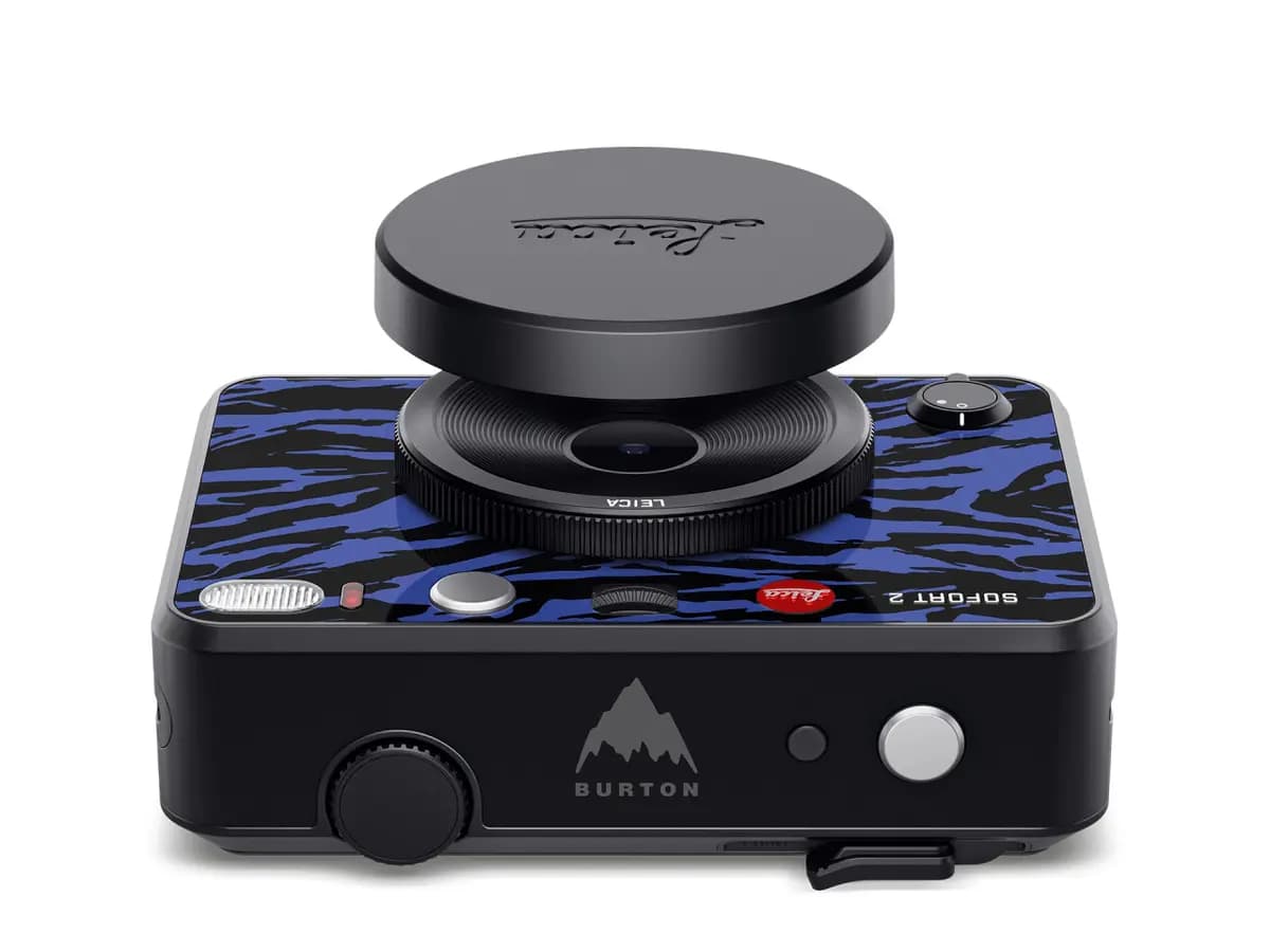 Leica SOFORT 2 Burton Edition [Hybrid instant camera in the exclusive “Jake Blue” design, Features the "Mountain Logo" as a homage to Jake Burton Carpenter, Subtle gloss of details