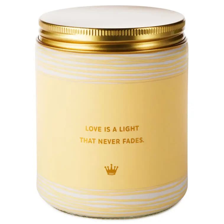 In Our Hearts Forever Fresh Mint & Eucalyptus Scented Jar Candle, 7 oz. [On front: In our hearts forever; On, 7 oz.; 2.62'' W x 3.62'' H x 2.62'', 1, Candle]