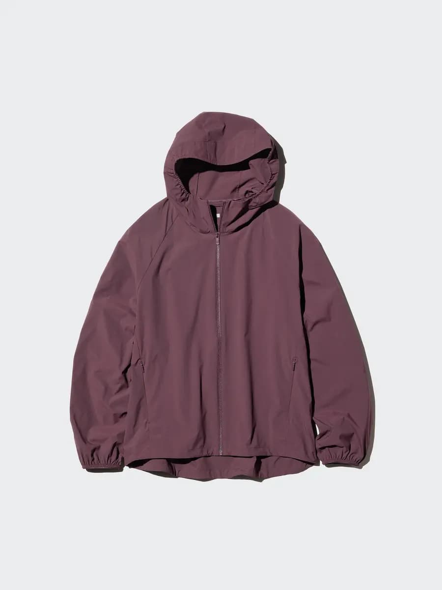 Uniqlo Pocketable UV Protection Parka Wine [Imported, Versatile silhouette with raglan sleeves., UPF50+ / JIS L 1925 : 2019]
