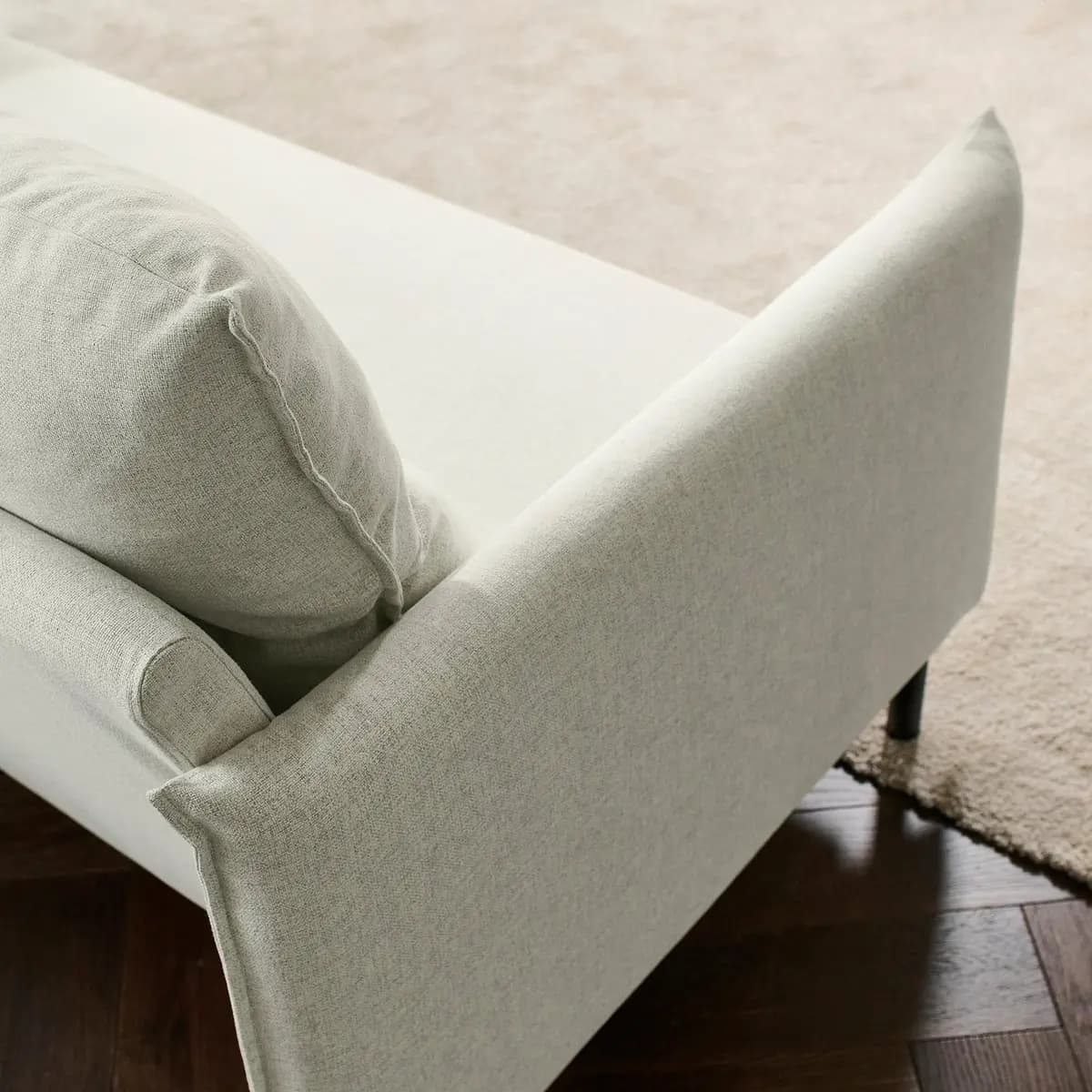 IKEA MANNARP Sofa with chaise, Gunnared beige [Armrest height 25 5/8 ", Depth 37 3/8 ", Height under furniture 6 1/4 "]