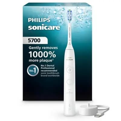 Philips Sonicare 5700 Rechargeable Electric Toothbrush - White [8 Years and Up, Medium, Full]
