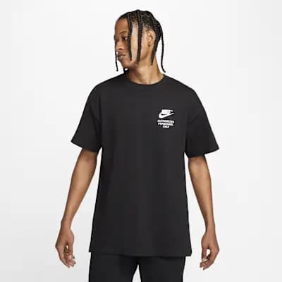 Nike Sportswear Men's T-Shirt Black [Black, Loose fit for a roomy feel, 100% Cotton]