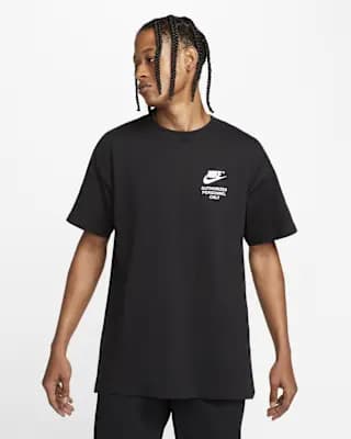 Nike Sportswear Men's T-Shirt Black [Black, Loose fit for a roomy feel, 100% Cotton]