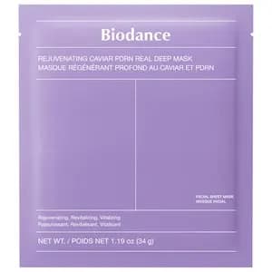 Biodance Rejuvenating Caviar PDRN Real Deep Mask - 1 Pack for Natural Skin Renewal & Firming 1 Mask [Normal, Dry, Combination, and Oily, Mask, 1 Mask]