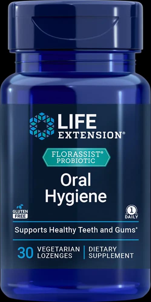 Life Extension FLORASSIST Probiotic Oral Hygiene 25 mg [1 vegetarian lozenge, M18 (providing 2.5 billion CFU&dagge, Immuno-LP20& (HT&sect; L]