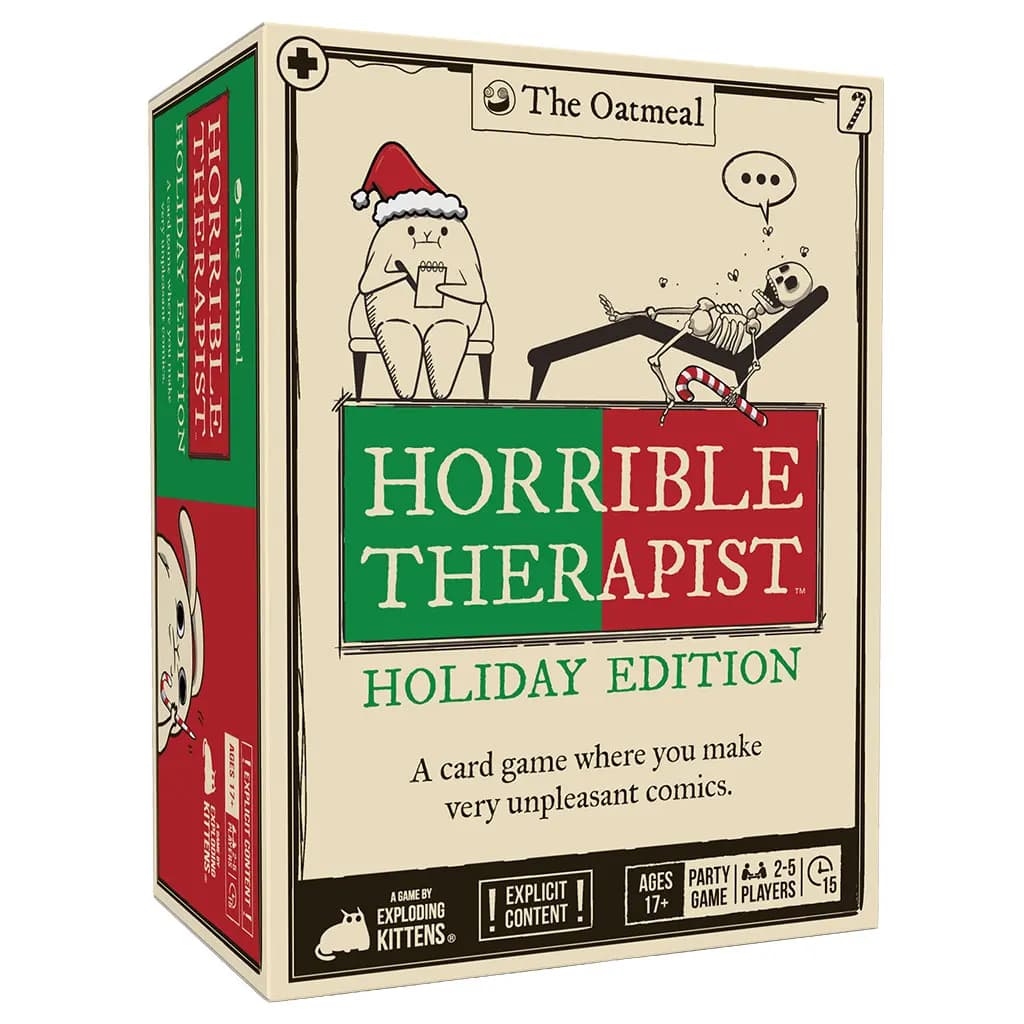Exploding Kittens Horrible Therapist: Holiday Edition [UPC 810171413284, ages 17+, 15 minutes]
