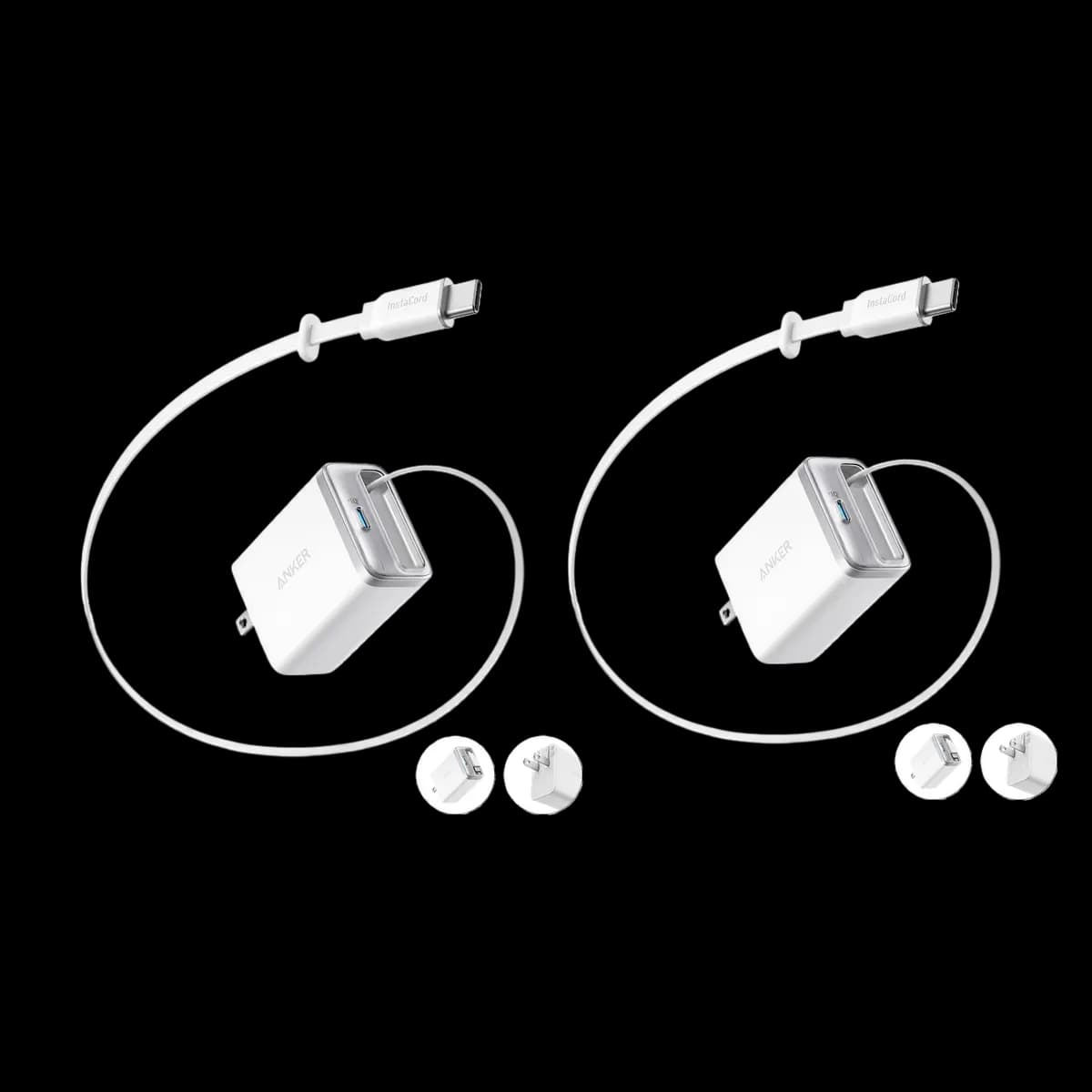 Anker Bundle kit:Anker Nano Charger (35W, Built-In Retractable USB-C Cable) —2- Pack [35W, 100-240V~, 1.2A, 50-60Hz, USB-C1 (Retractable Cable Port)]
