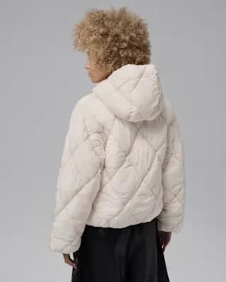 Jordan Brooklyn Women's Puffer Jacket Pearl White [Body: 100% nylon. Lining/Fill: 100% polyester., Machine wash, XS (0–2)-XXL (20–22)]