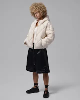 Jordan Brooklyn Women's Puffer Jacket Pearl White [Body: 100% nylon. Lining/Fill: 100% polyester., Machine wash, XS (0–2)-XXL (20–22)]