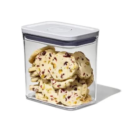 OXO POP 3pc Plastic Food Storage Container Set Clear: Air Tight Seal, Dishwasher-Safe, Lifetime Warranty [Styrene Acrylonitrile, Dishwasher-Safe, 3 Containers With Lids]