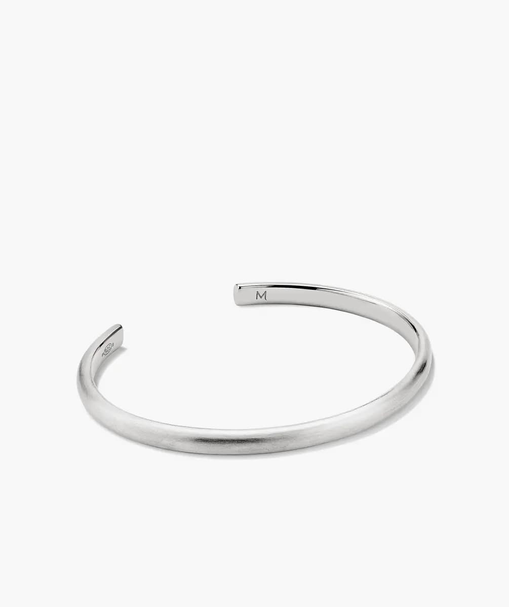 Mejuri Slim Cuff Brushed Sterling Silver [Brushed Sterling Silver, Width: 4 mm, Polish with a soft cloth]