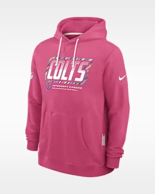 Indianapolis Colts Crucial Catch Sideline Standard Issue Men's Nike Dri-FIT NFL Pullover Hoodie Pink [Pink, Hood with drawstring, Front pocket]