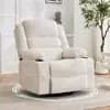 Garvee Rocking Recliner Chair for Adults, 360° Swivel Rocker with Cup Holder, Corduroy Upholstered Deep Seat Nursery Glider, Beige [Number of Pieces 1, Seats up to 1, Dimensions (O
