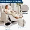 Garvee Rocking Recliner Chair for Adults, 360° Swivel Rocker with Cup Holder, Corduroy Upholstered Deep Seat Nursery Glider, Beige [Number of Pieces 1, Seats up to 1, Dimensions (O