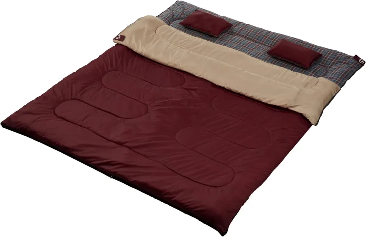 Magellan Outdoors Magellan Outdoors RedRock Double Sleeping Bag [Cotton flannel, polyester taffeta, 0 - 14 Degrees, High-loft, 7-hole polyester fiberfill]