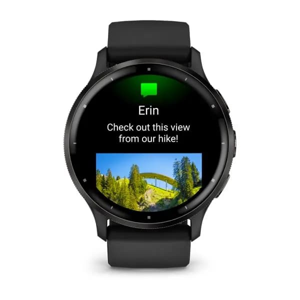 Garmin Venu 3 Slate Stainless Steel Bezel with Black Case and Silicone Band [AMOLED (optional always-on mode), Swim, 5 ATM, 1.2" (30.4 mm) diameter]