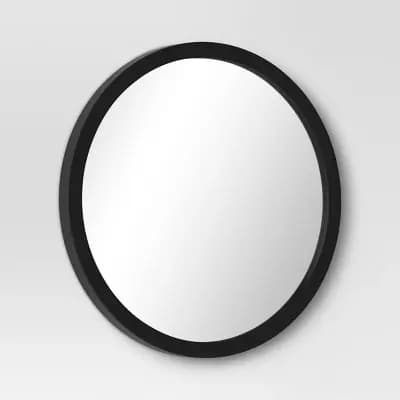Room Essentials 20" Round Wall Mirror Black - Room Essentialsâ„¢ [Polyethylene (Frame), Glossy, 19 Inches]