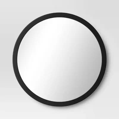 Room Essentials 20" Round Wall Mirror Black - Room Essentialsâ„¢ [Polyethylene (Frame), Glossy, 19 Inches]