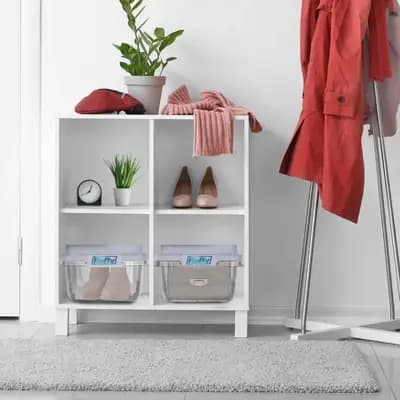 Hefty 18qt Plastic Storage Bin with Gray HI-RISE Stackable Lid: Universal Storage, Locking Handles, Snap Closure [18 Quart, Spot or Wipe Clean, Universal Storage]