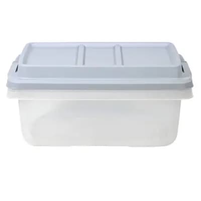 Hefty 18qt Plastic Storage Bin with Gray HI-RISE Stackable Lid: Universal Storage, Locking Handles, Snap Closure [18 Quart, Spot or Wipe Clean, Universal Storage]