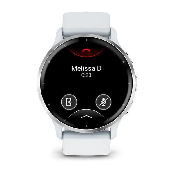 Garmin Venu 3 Silver Stainless Steel Bezel with Whitestone Case and Silicone Band [AMOLED (optional always-on mode), Swim, 5 ATM, 1.2" (30.4 mm) diameter]
