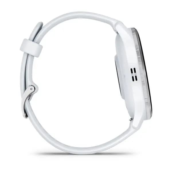 Garmin Venu 3 Silver Stainless Steel Bezel with Whitestone Case and Silicone Band [AMOLED (optional always-on mode), Swim, 5 ATM, 1.2" (30.4 mm) diameter]