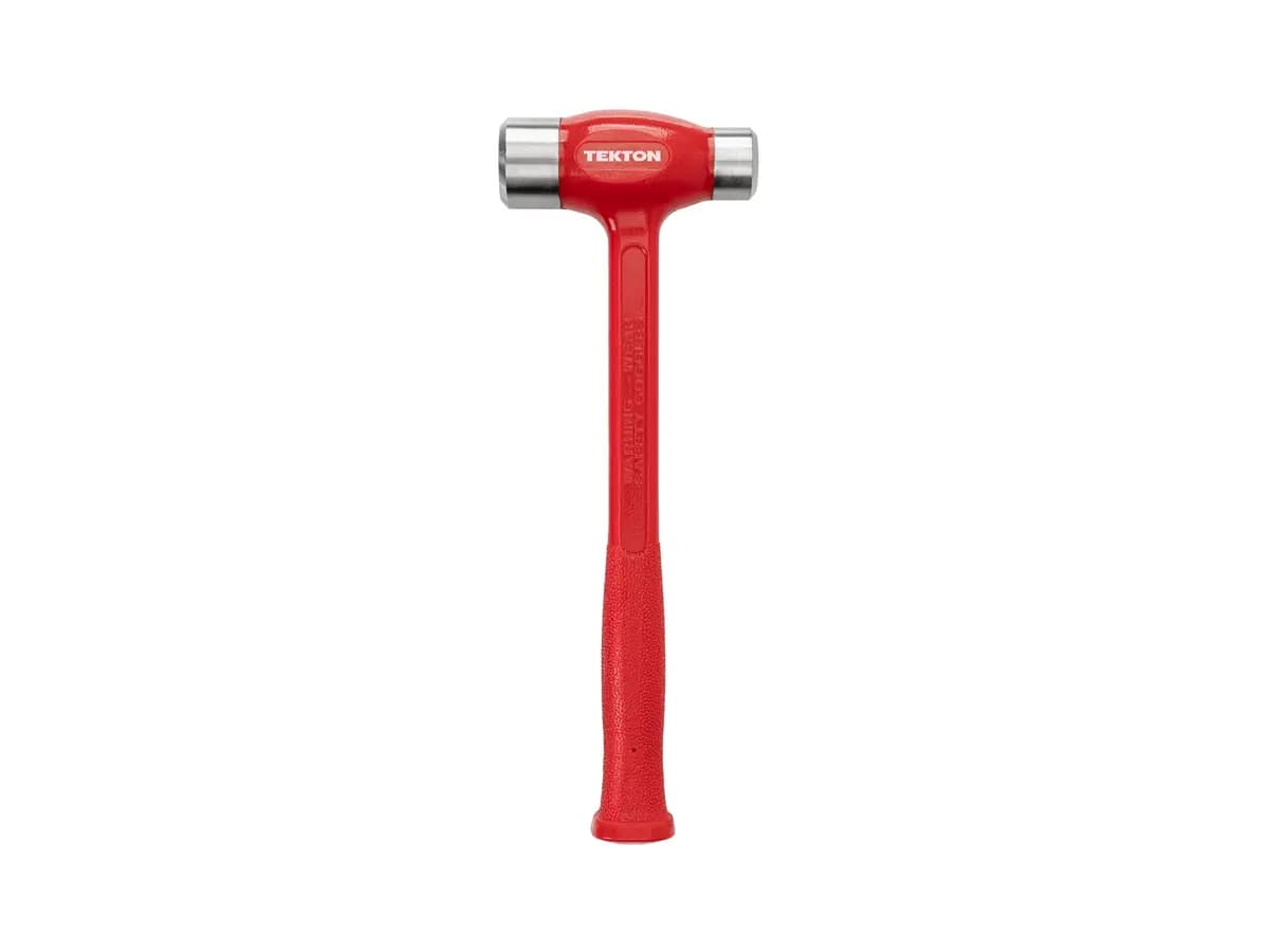 TEKTON 47 oz. Flat Steel Face Dead Blow Hammer [A. Length (in.) 13.6, B. Width (in.) 4.8, C. Height (in.) 1.8]