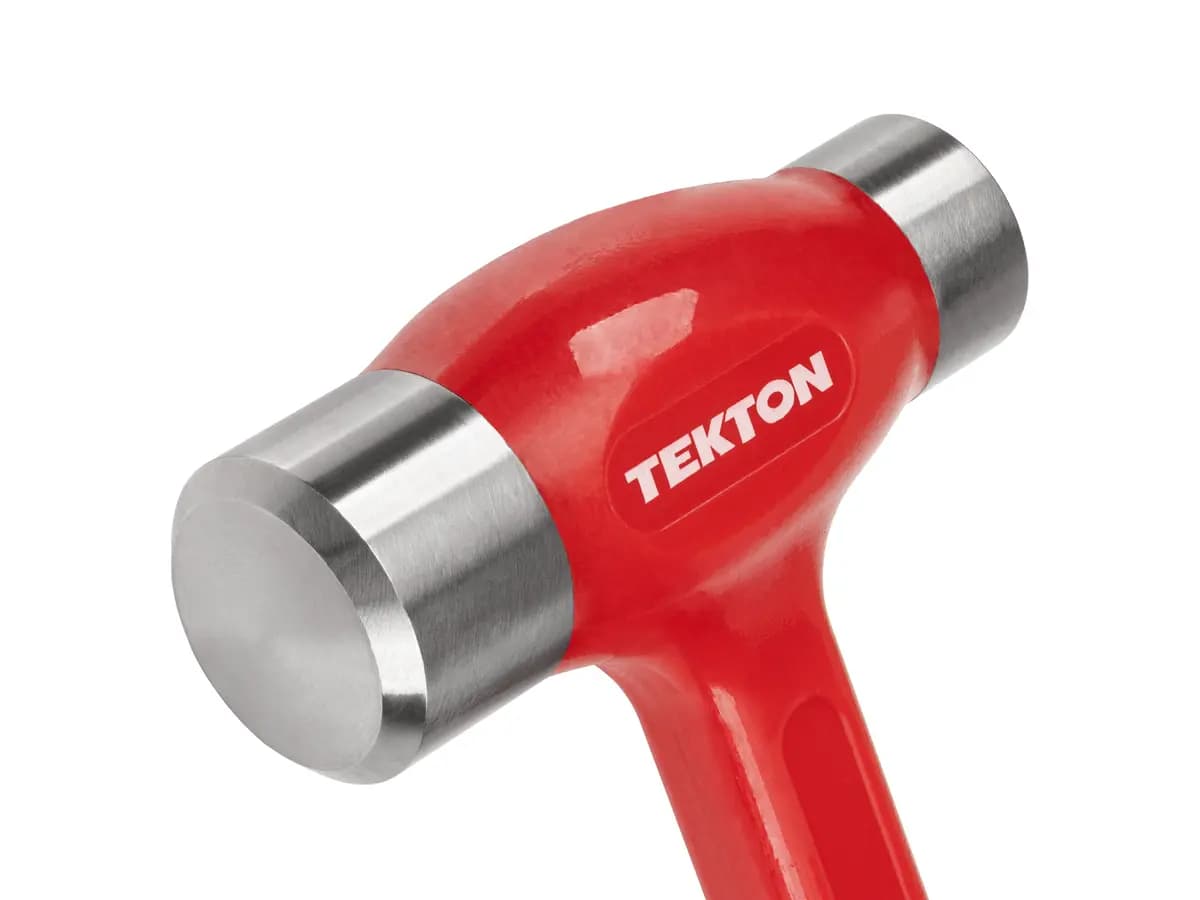 TEKTON 47 oz. Flat Steel Face Dead Blow Hammer [A. Length (in.) 13.6, B. Width (in.) 4.8, C. Height (in.) 1.8]