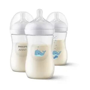 Philips Avent Avent Philips Natural Baby Bottle with Natural Response Nipple - Whales - 9oz/3pk [Dimensions (Overall) 6.54 Inches (H) x 8.37 Inches (W) x 2.79, Weight .69 Pounds, S
