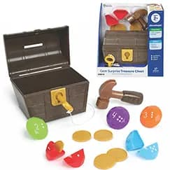 Fat Brain Toys Gem Surprise Treasure Chest [BUILD PRESCHOOL READINESS: Introduces numbers and colors through hands-on play; a great fit for preschool learning toys, classroom treas