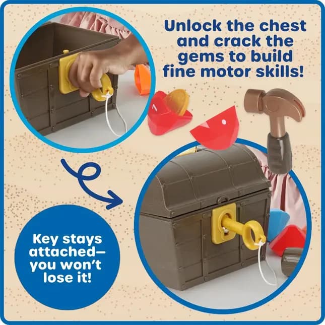 Fat Brain Toys Gem Surprise Treasure Chest [BUILD PRESCHOOL READINESS: Introduces numbers and colors through hands-on play; a great fit for preschool learning toys, classroom treas