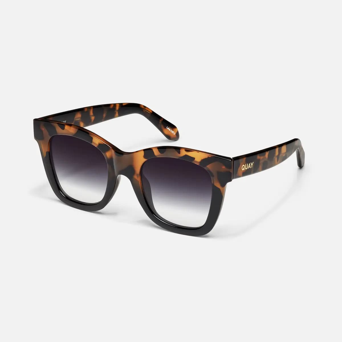 Quay After Hours Tortoise Black [square frame, 150 mm width, black fade lens]