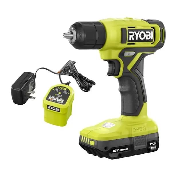 RYOBI ONE+ 18V Cordless 3/8 in. Drill/Driver Kit with Battery and Charger, PCL201K1 [Battery Amp Hours: 2 Ah, Battery Power Type: Lithium Ion, Battery Voltage (V): 18V]