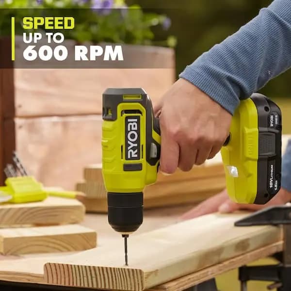 RYOBI ONE+ 18V Cordless 3/8 in. Drill/Driver Kit with Battery and Charger, PCL201K1 [Battery Amp Hours: 2 Ah, Battery Power Type: Lithium Ion, Battery Voltage (V): 18V]