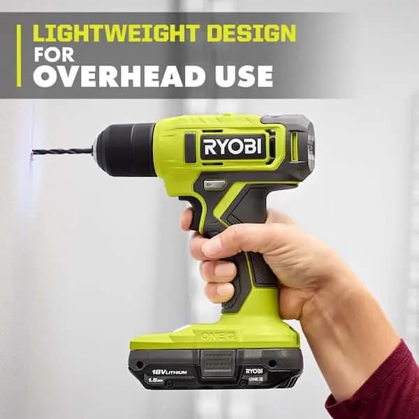 RYOBI ONE+ 18V Cordless 3/8 in. Drill/Driver Kit with Battery and Charger, PCL201K1 [Battery Amp Hours: 2 Ah, Battery Power Type: Lithium Ion, Battery Voltage (V): 18V]