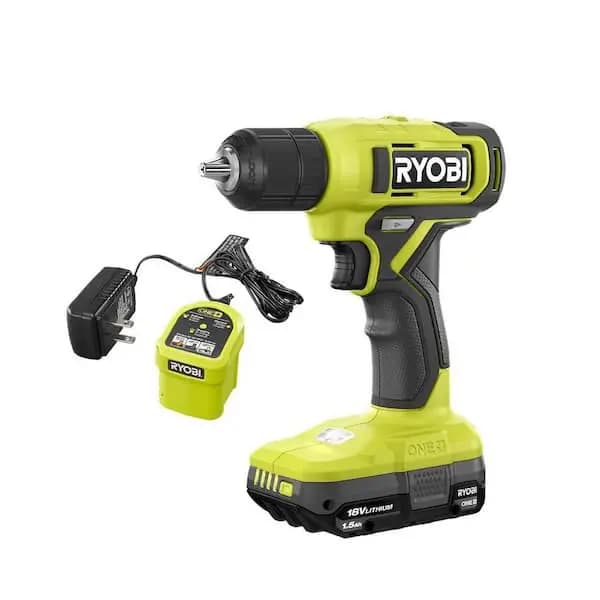 RYOBI ONE+ 18V Cordless 3/8 in. Drill/Driver Kit with Battery and Charger, PCL201K1 [Battery Amp Hours: 2 Ah, Battery Power Type: Lithium Ion, Battery Voltage (V): 18V]