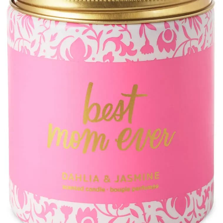 Best Mom Ever Dahlia and Jasmine Scented Jar Candle, 7 oz. [On front: Best Mom Ever; On back: "M, 7 oz.; 2.62'' W x 3.62'' H x 2.62'', 1, Candle]