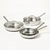 12pc Stainless Steel Cookware Set with 6pc Pan Protectors Silver - Figmint™ [Stainless Steel, 18/0 Stainless Steel, BPA-Free, Stay-Cool Handle]