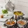 7pc Stainless Steel Cookware Set Silver - Figmint™ [Stainless Steel, 18/0 Stainless Steel, BPA-Free, Stay-Cool Handle]