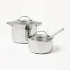 7pc Stainless Steel Cookware Set Silver - Figmint™ [Stainless Steel, 18/0 Stainless Steel, BPA-Free, Stay-Cool Handle]