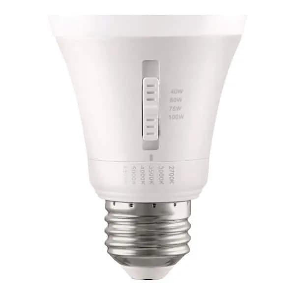 EcoSmart Universal Select 40/60/75/100-Watt Equivalent A19 Dimmable LED Light Bulb with Selectable Color Temperature (3-Pack), 15A1960WS6CCT01 [Actual Color Temperature (K): 2700,3