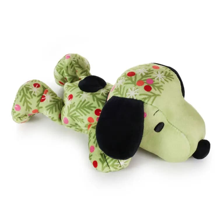 Peanuts Snoopy Evergreen Floppy Plush, 11" [6'' W x 4'' H x 11'' L, Plush fabric with polyester filling, To clean, wipe with damp cloth., 1XKT9025]