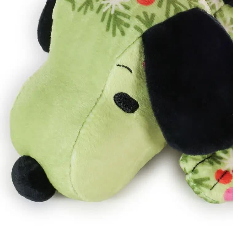 Peanuts Snoopy Evergreen Floppy Plush, 11" [6'' W x 4'' H x 11'' L, Plush fabric with polyester filling, To clean, wipe with damp cloth., 1XKT9025]