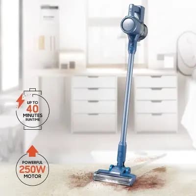 Sharper Image Cordless Vacuum Lightweight Stick and Handheld Combo Metallic Blue [Battery, 0 Inches, .24 Meter]