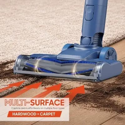 Sharper Image Cordless Vacuum Lightweight Stick and Handheld Combo Metallic Blue [Battery, 0 Inches, .24 Meter]