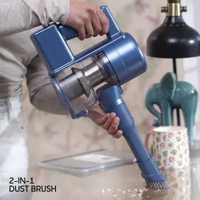 Sharper Image Cordless Vacuum Lightweight Stick and Handheld Combo Metallic Blue [Battery, 0 Inches, .24 Meter]
