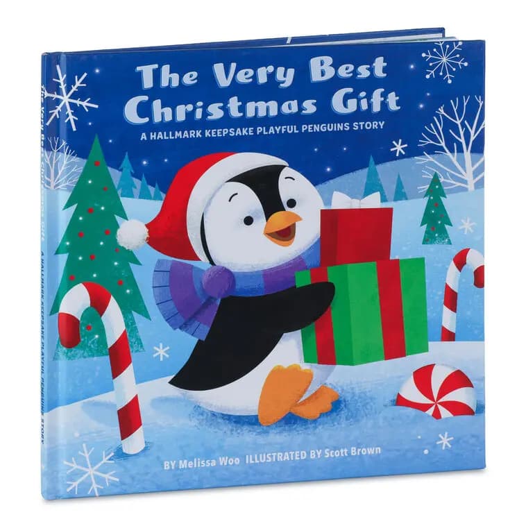 Playful Penguins The Very Best Christmas Gift Book [Dimensions 8.25'' W x 8.25'' H, Genre Juvenile Fiction, Author Melissa Woo, Illustrator Scott Brown]
